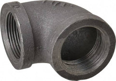 Made in USA - Size 1-1/4", Class 150, Malleable Iron Black Pipe 90° Elbow - 150 psi, Threaded End Connection - Benchmark Tooling