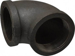 Made in USA - Size 2-1/2", Class 150, Malleable Iron Black Pipe 90° Elbow - 150 psi, Threaded End Connection - Benchmark Tooling