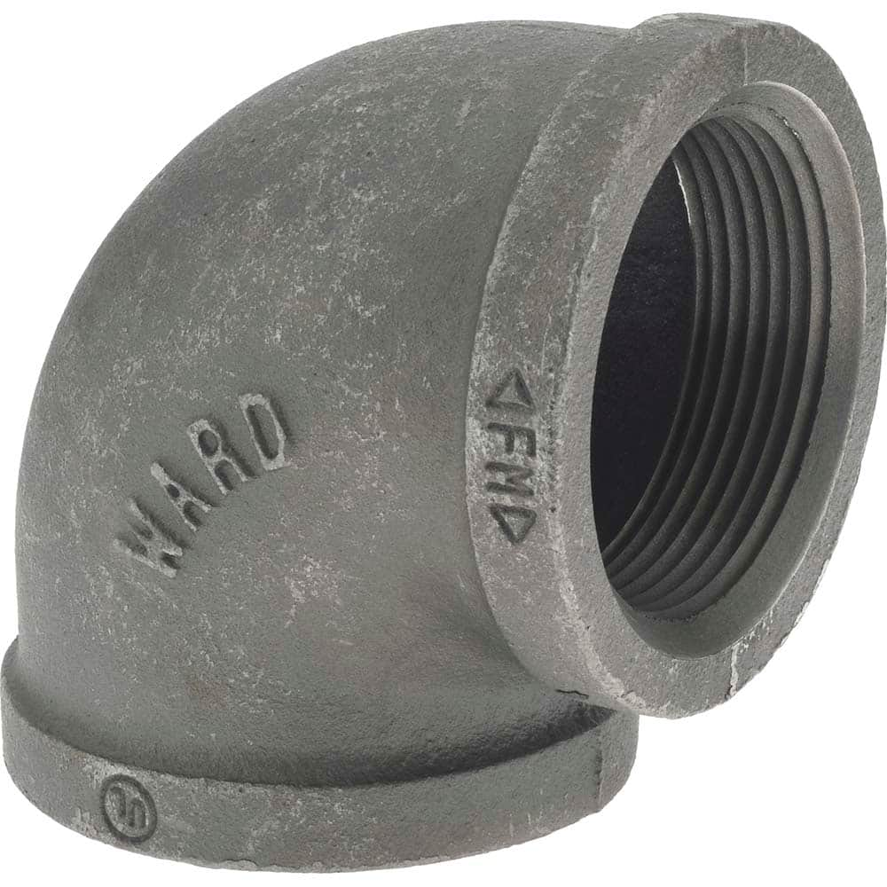 Black 90 ° Elbow: 2-1/2″, 150 psi, Threaded Malleable Iron, Black Finish, Class 150