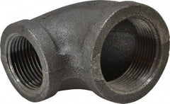Made in USA - Size 1-1/4 x 1", Class 150, Malleable Iron Black Pipe Reducing Elbow - 150 psi, Threaded End Connection - Benchmark Tooling