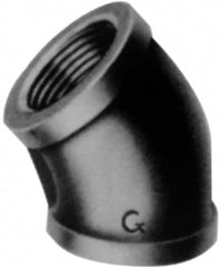 B&K Mueller - Class 150, 1-1/4" Galvanized Pipe 45° Elbow - Threaded, Malleable Iron - Benchmark Tooling