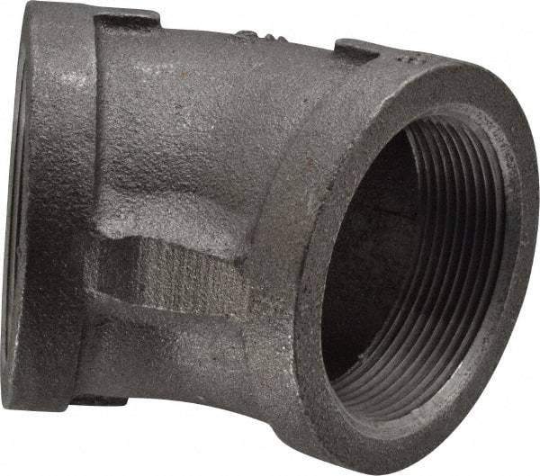 Made in USA - Size 2", Class 150, Malleable Iron Black Pipe 45° Elbow - 150 psi, Threaded End Connection - Benchmark Tooling