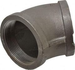 Made in USA - Size 3", Class 150, Malleable Iron Black Pipe 45° Elbow - 150 psi, Threaded End Connection - Benchmark Tooling