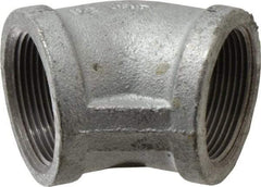 Made in USA - Class 150, 1-1/2" Galvanized Pipe 45° Elbow - Threaded, Malleable Iron - Benchmark Tooling