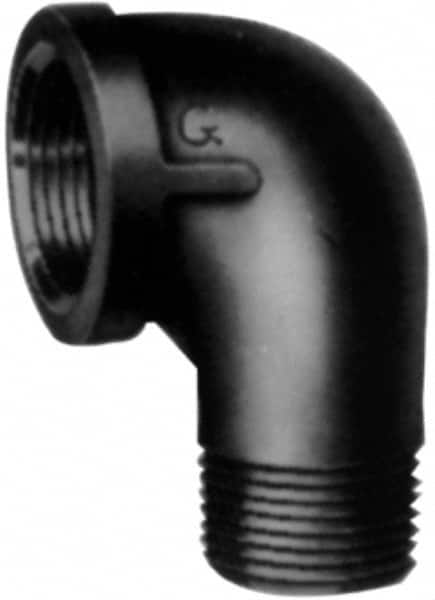 Made in USA - Class 150, 4" Galvanized Pipe 90° Street Elbow - Threaded, Malleable Iron - Benchmark Tooling