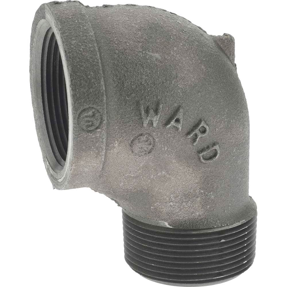 Black 90 ° Street Elbow: 1-1/2″, 150 psi, Threaded Malleable Iron, Black Finish, Class 150