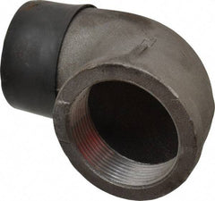 Made in USA - Size 2-1/2", Class 150, Malleable Iron Black Pipe 90° Street Elbow - 150 psi, Threaded End Connection - Benchmark Tooling