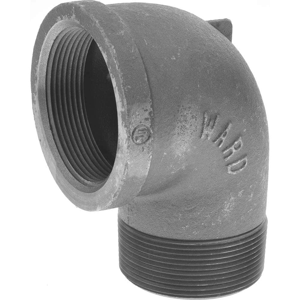 Black 90 ° Street Elbow: 3″, 150 psi, Threaded Malleable Iron, Black Finish, Class 150