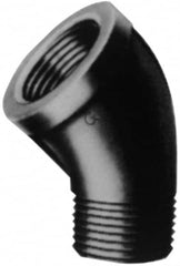 B&K Mueller - Class 150, 1-1/2" Galvanized Pipe 45° Street Elbow - Threaded, Malleable Iron - Benchmark Tooling