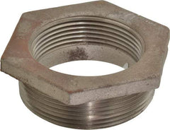 Made in USA - Size 3 x 2-1/2", Class 150, Cast Iron Black Pipe Hex Bushing - 150 psi, Threaded End Connection - Benchmark Tooling