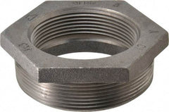 Made in USA - Size 4 x 3", Class 150, Malleable Iron Black Pipe Hex Bushing - 150 psi, Threaded End Connection - Benchmark Tooling