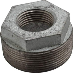 Made in USA - Class 150, 2 x 1" Galvanized Pipe Hex Bushing - Threaded, Malleable Iron - Benchmark Tooling