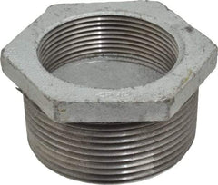 Made in USA - Class 150, 2-1/2 x 2" Galvanized Pipe Hex Bushing - Threaded, Malleable Iron - Benchmark Tooling