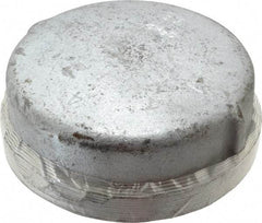 Made in USA - Class 150, 4" Galvanized Pipe End Cap - Threaded, Malleable Iron - Benchmark Tooling
