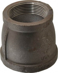 Made in USA - Size 3 x 2-1/2", Class 150, Malleable Iron Black Pipe Reducing Coupling - 150 psi, Threaded End Connection - Benchmark Tooling