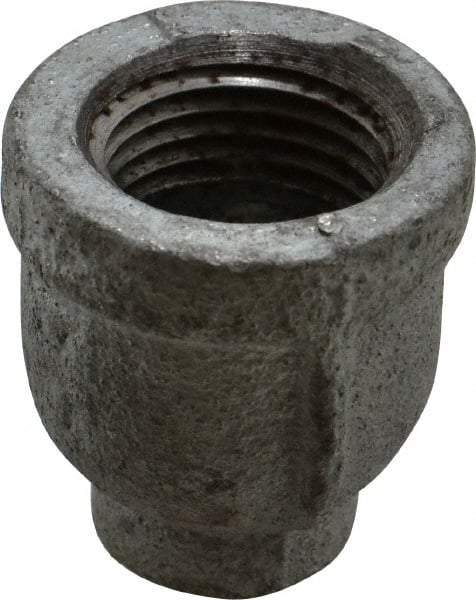 Made in USA - Class 150, 1/2 x 1/8" Galvanized Pipe Reducing Coupling - Threaded, Malleable Iron - Benchmark Tooling