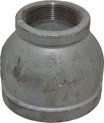 Made in USA - Class 150, 3 x 2" Galvanized Pipe Reducing Coupling - Threaded, Malleable Iron - Benchmark Tooling