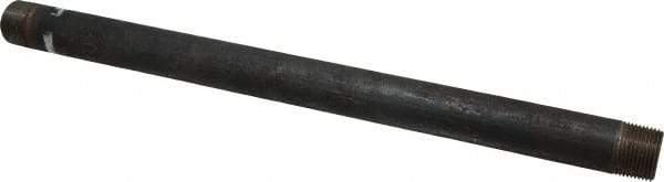 Made in USA - Schedule 40, 1" Diam x 18" Long Steel Black Pipe Nipple - Threaded - Benchmark Tooling