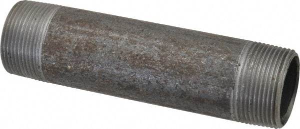 Made in USA - Schedule 40, 1-1/4" Diam x 6" Long Steel Black Pipe Nipple - Threaded - Benchmark Tooling