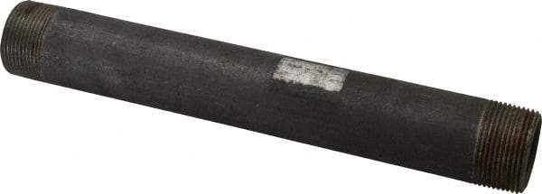 Made in USA - Schedule 40, 1-1/4" Diam x 11" Long Steel Black Pipe Nipple - Threaded - Benchmark Tooling