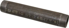 Made in USA - Schedule 40, 1-1/2" Diam x 10" Long Steel Black Pipe Nipple - Threaded - Benchmark Tooling