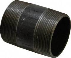 Made in USA - Schedule 40, 2" Diam x 3" Long Steel Black Pipe Nipple - Threaded - Benchmark Tooling