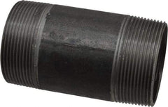 Made in USA - Schedule 40, 2" Diam x 4" Long Steel Black Pipe Nipple - Threaded - Benchmark Tooling