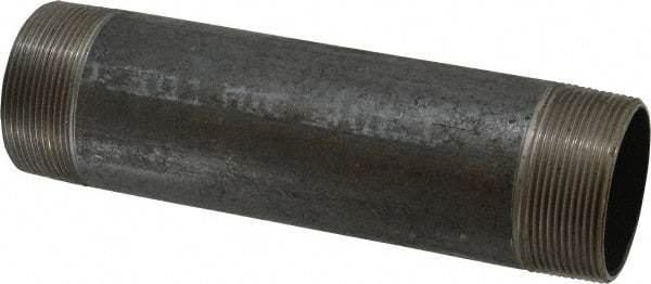 Made in USA - Schedule 40, 2" Diam x 8" Long Steel Black Pipe Nipple - Threaded - Benchmark Tooling