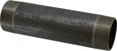 Made in USA - Schedule 40, 2" Diam x 8" Long Steel Black Pipe Nipple - Threaded - Benchmark Tooling