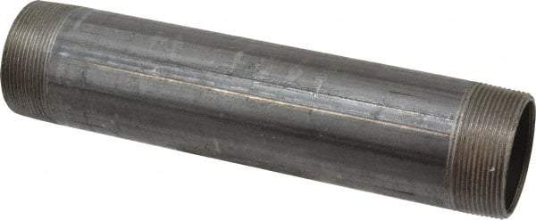 Made in USA - Schedule 40, 2" Diam x 10" Long Steel Black Pipe Nipple - Threaded - Benchmark Tooling