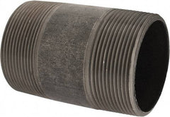 Made in USA - Schedule 40, 3" Diam x 5" Long Steel Black Pipe Nipple - Threaded - Benchmark Tooling