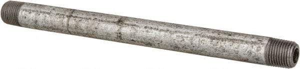 Made in USA - Schedule 40, 1 x 72" Galvanized Pipe Nipple - Threaded Steel - Benchmark Tooling