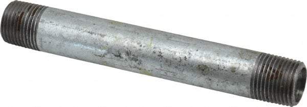 Made in USA - Schedule 40, 3/8 x 4-1/2" Galvanized Pipe Nipple - Threaded Steel - Benchmark Tooling