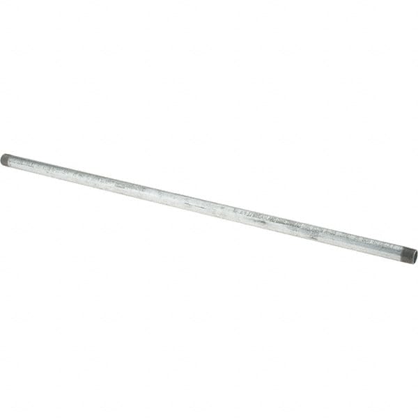 Made in USA - Schedule 40, 3/4 x 36" Galvanized Pipe Nipple - Threaded Steel - Benchmark Tooling