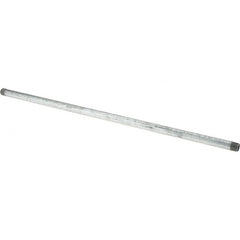Made in USA - Schedule 40, 3/4 x 36" Galvanized Pipe Nipple - Threaded Steel - Benchmark Tooling