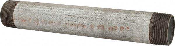 Made in USA - Schedule 40, 1-1/4 x 10" Galvanized Pipe Nipple - Threaded Steel - Benchmark Tooling