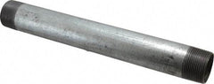 Made in USA - Schedule 40, 1-1/4 x 12" Galvanized Pipe Nipple - Threaded Steel - Benchmark Tooling