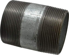 Made in USA - Schedule 40, 2 x 3" Galvanized Pipe Nipple - Threaded Steel - Benchmark Tooling