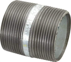 Made in USA - Schedule 40, 2-1/2 x 3" Galvanized Pipe Nipple - Threaded Steel - Benchmark Tooling