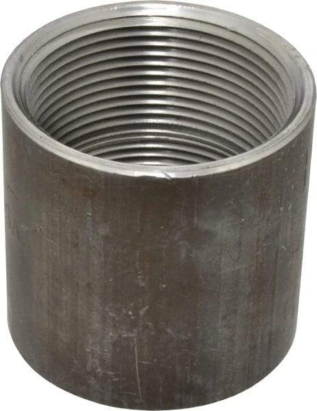 Made in USA - Size 2-1/2", Class 150, Malleable Iron Black Pipe Coupling - 150 psi, Threaded End Connection - Benchmark Tooling