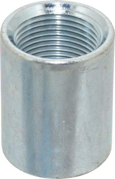 Made in USA - Class 150, 3/4" Galvanized Pipe Coupling - Threaded, Steel - Benchmark Tooling