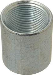 Made in USA - Class 150, 1-1/4" Galvanized Pipe Coupling - Threaded, Malleable Iron - Benchmark Tooling
