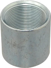 Made in USA - Class 150, 1-1/2" Galvanized Pipe Coupling - Threaded, Malleable Iron - Benchmark Tooling