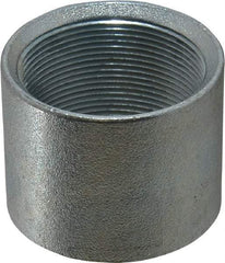 Made in USA - Class 150, 2" Galvanized Pipe Coupling - Threaded, Malleable Iron - Benchmark Tooling