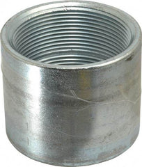 Made in USA - Class 150, 3" Galvanized Pipe Coupling - Threaded, Malleable Iron - Benchmark Tooling