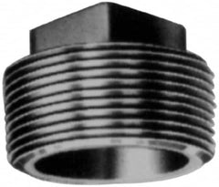 Made in USA - Class 150, 4" Galvanized Pipe Square Plug - Threaded, Malleable Iron - Benchmark Tooling