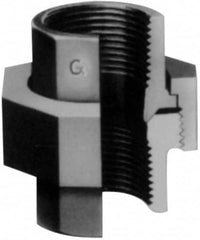 Made in USA - Class 150, 4" Galvanized Pipe Union - Threaded, Malleable Iron - Benchmark Tooling