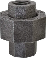 Made in USA - Size 3/8", Class 150, Malleable Iron Black Pipe Union - 150 psi, Threaded End Connection - Benchmark Tooling