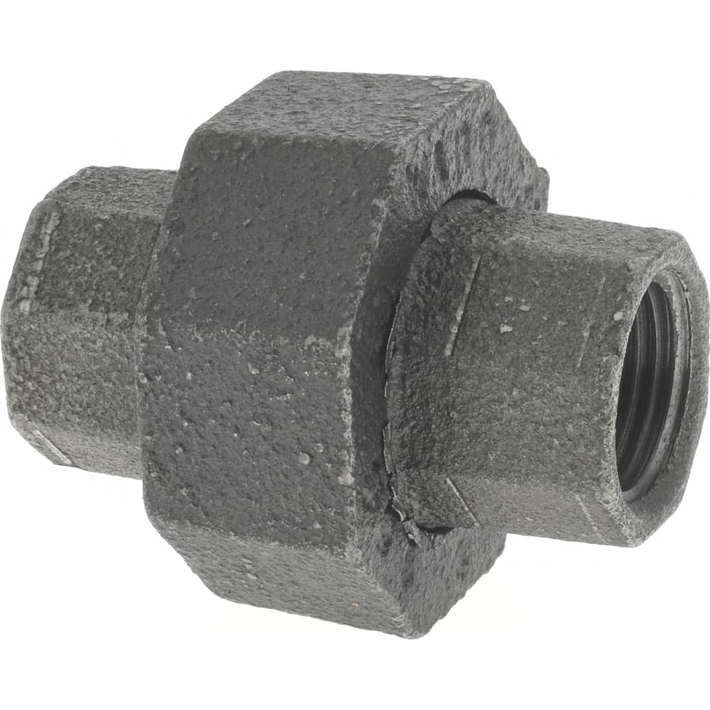 Black Union: 3/8″, 150 psi, Threaded Malleable Iron, Black Finish, Class 150