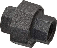 Made in USA - Size 1/2", Class 150, Malleable Iron Black Pipe Union - 150 psi, Threaded End Connection - Benchmark Tooling